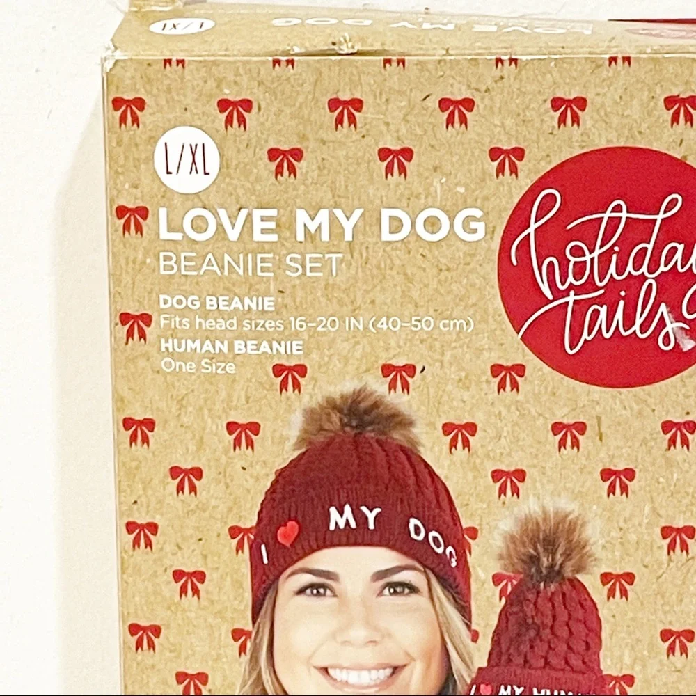 Dog Pet My Human My‎ Dog Knit Beanie Hat Picture Prop Family Photo L/XL NEW